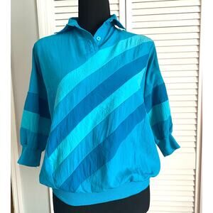 CORTIVA Vintage‎ pullover top collared banded bottom 80s